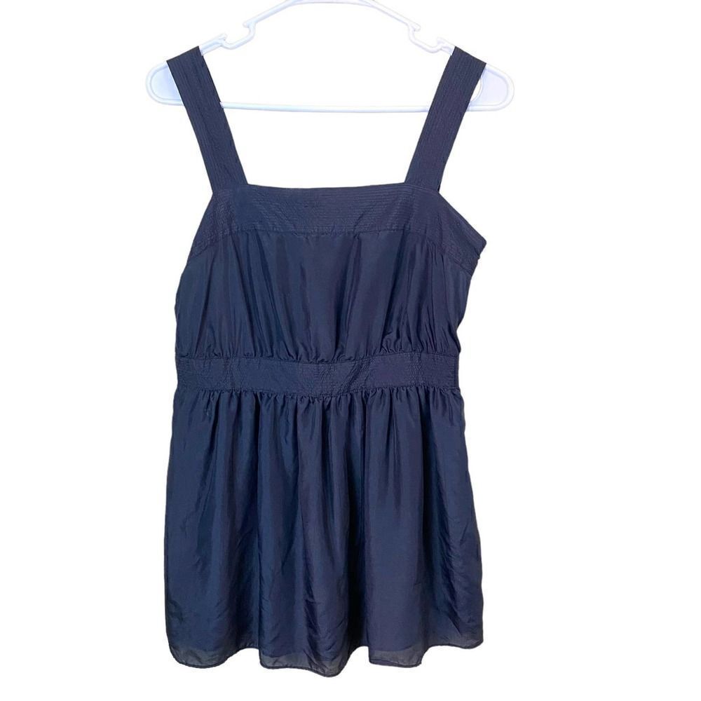 Alfani 100% Silk Black Baby Doll Tank Top Size 4